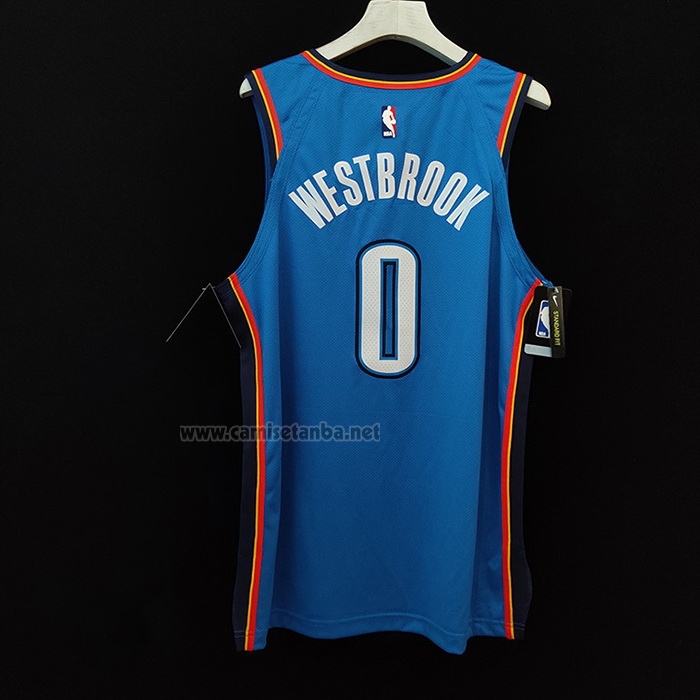 Camiseta Oklahoma City Thunder Russell Westbrook #0 Icon Autentico Azul